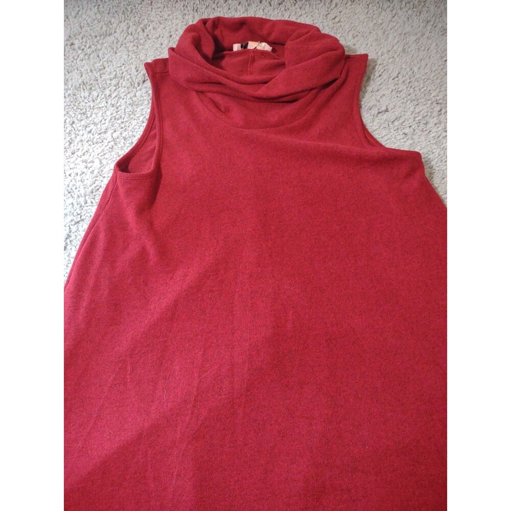 Aryeh Women M Red Sleeveless Turtleneck Dress Sweater Like